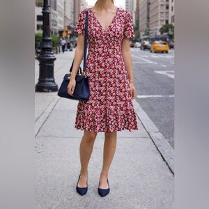 Michael Kors Floral Red Dress size L